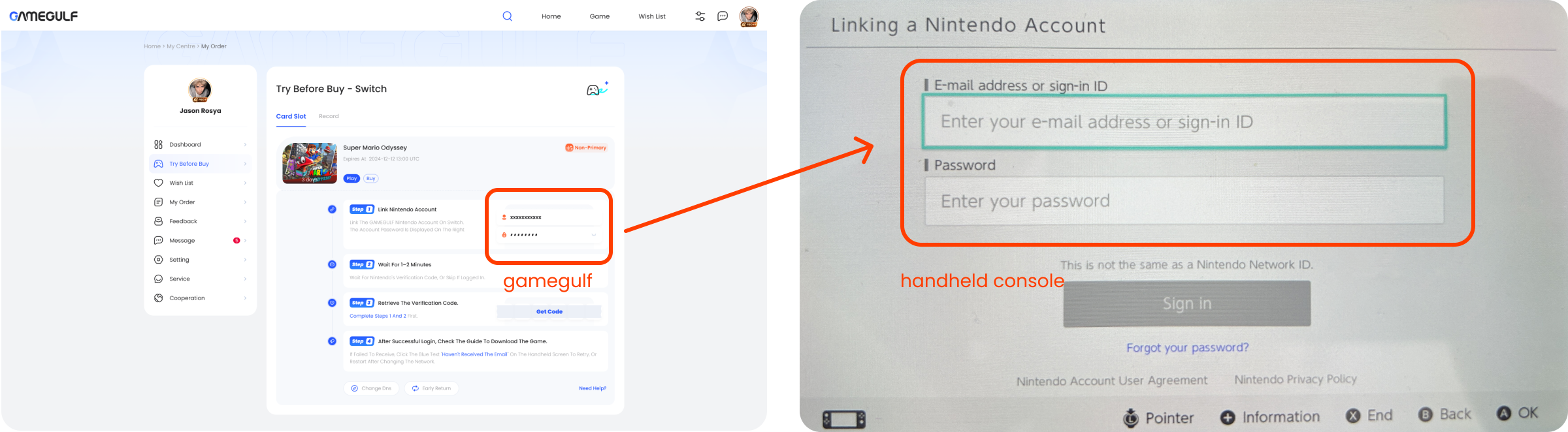 Enter The Account Password